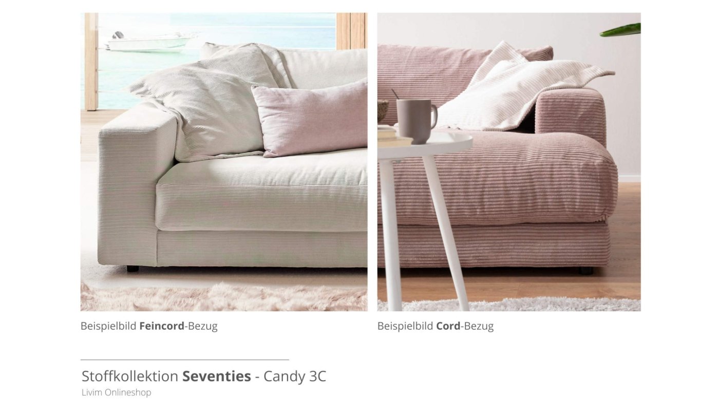 3C Candy Sofa Seventies - - frei Kombinationen Livim wählbar