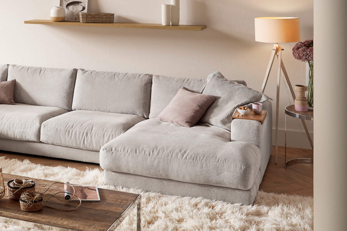 Candy Seventies Sofa mit Longchair frei - wählbar Kombinationen - Livim